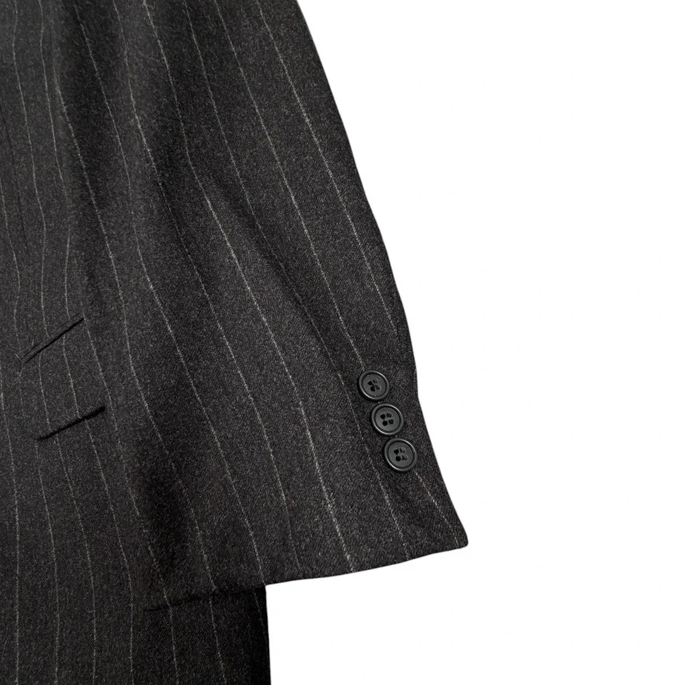 Valentino Uomo Suit Jacket Men Size 42R Charcoal Pinstripe Made in Italy Wool